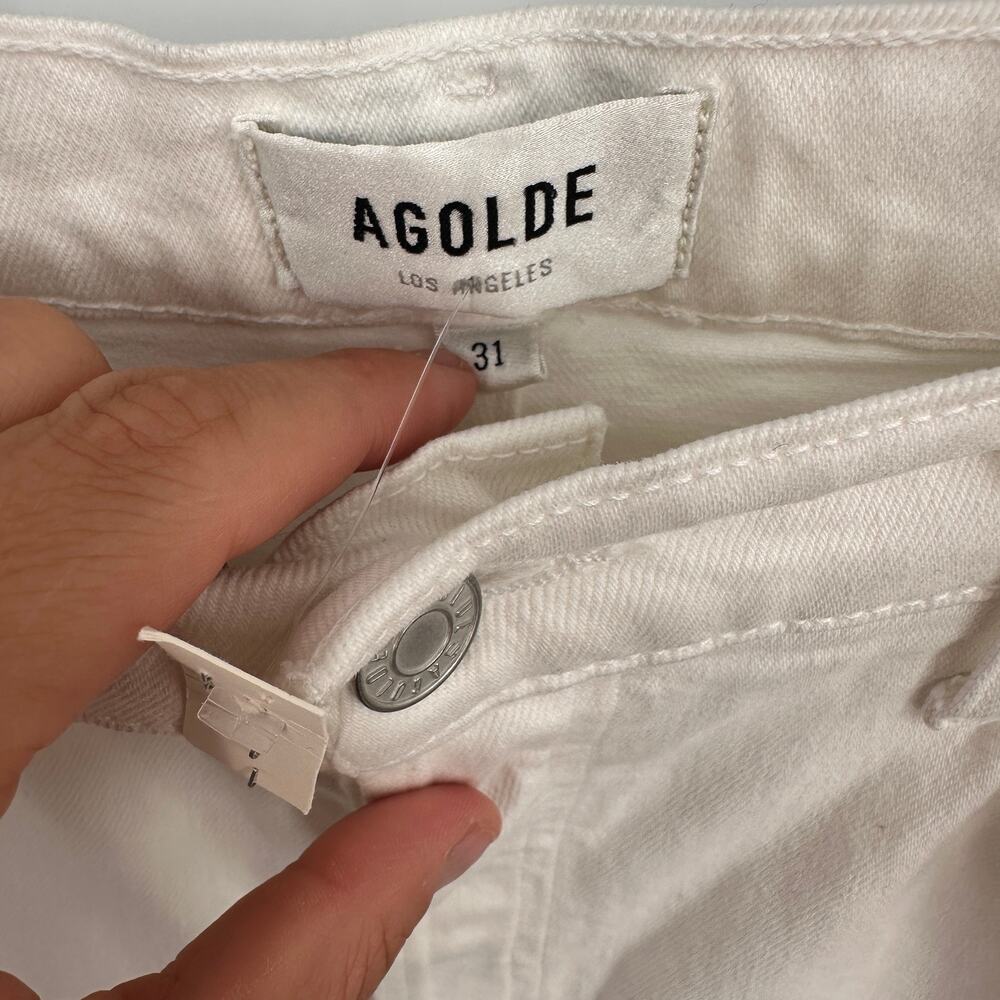 AGOLDE New Riley Crop Ankle Denim Jean in White Whip // 31 - Picture 6 of 12